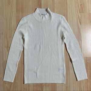 Alexa Chung For AG XS Sweater Cream Mock Neck